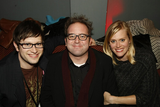 Photo of SF Sketchfest founders Cole Stratton, David Owen and Janet Varney